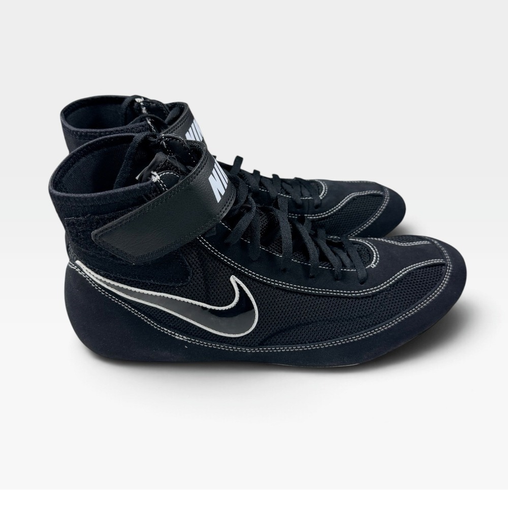 Nike Speedsweep VII Wrestling Shoes Mens 12 Black 366683-001 High Top NEW